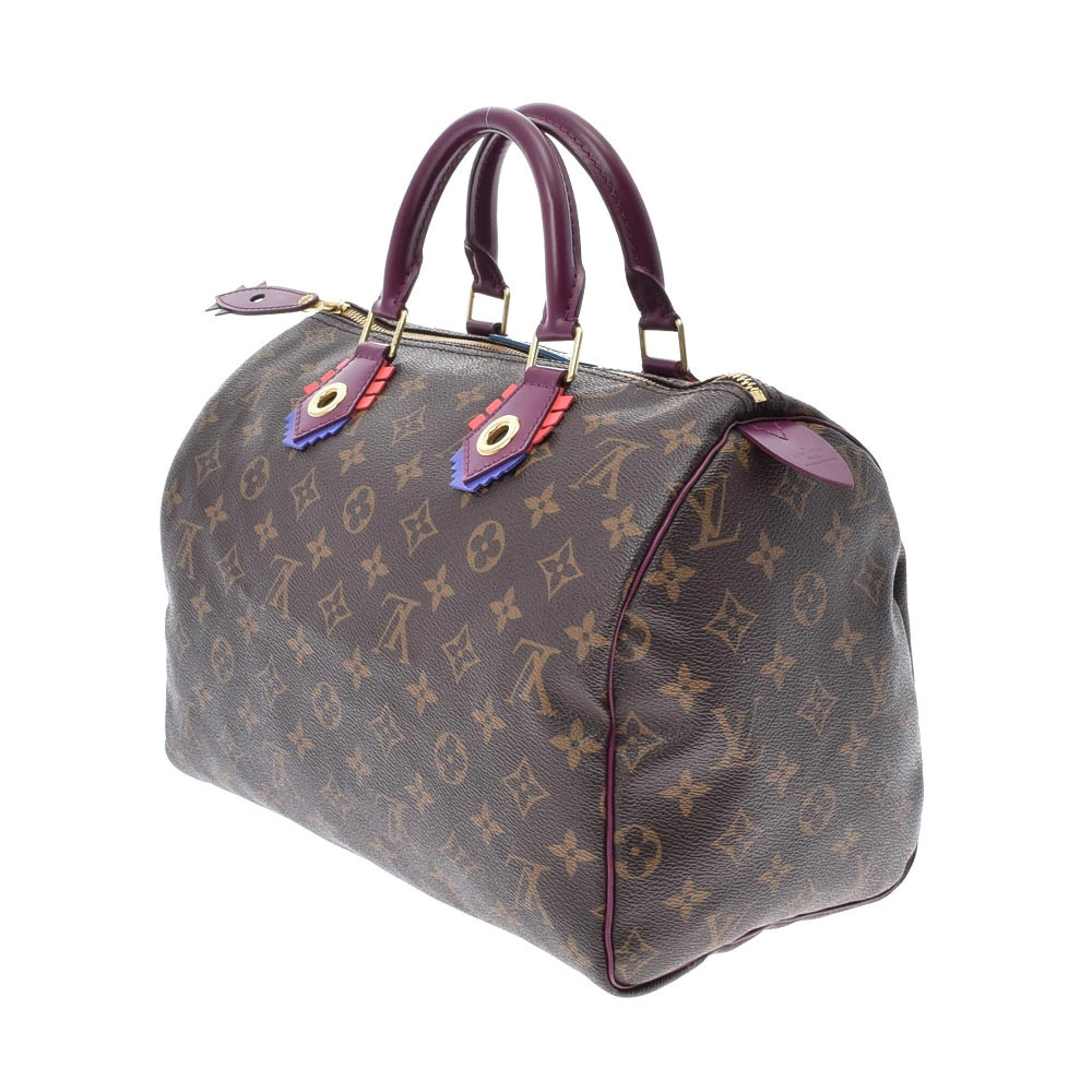 Louis Vuitton Handbag Totem Monogram Brown Pink Speedy